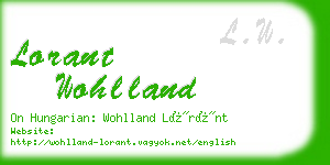 lorant wohlland business card